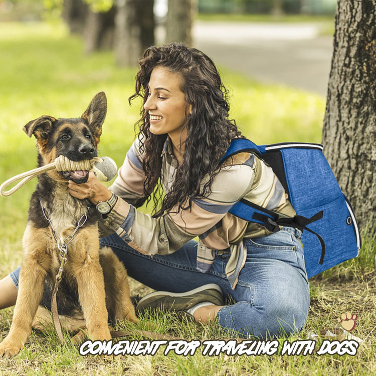 BAGLHER丨Dog Travel Bag Backpack, Airline Approved Pet Supplies Backpack, Dog Travel Bag with 2 Silicone Collapsible Bowls and 2 Food Baskets, Black