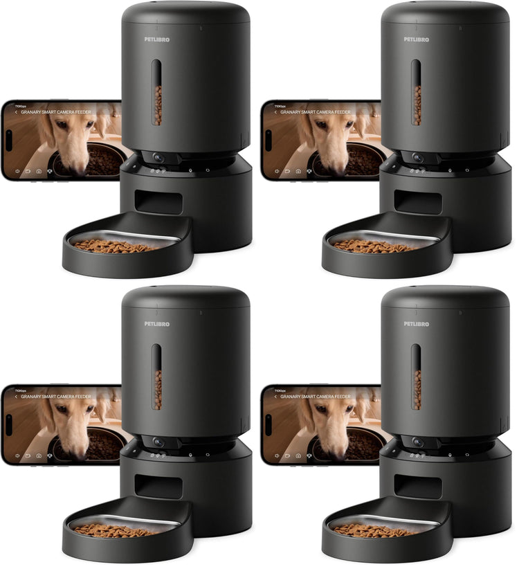 PETLIBRO Automatic Cat Feeder with Camera, 1080P HD & Night Vision, 5GHz/2.4GHz WiFi & Cam Smart Pet Feeder with App Control, 2-Way Audio, Motion Alerts for Cats & Dogs, Stainless Steel Single Tray