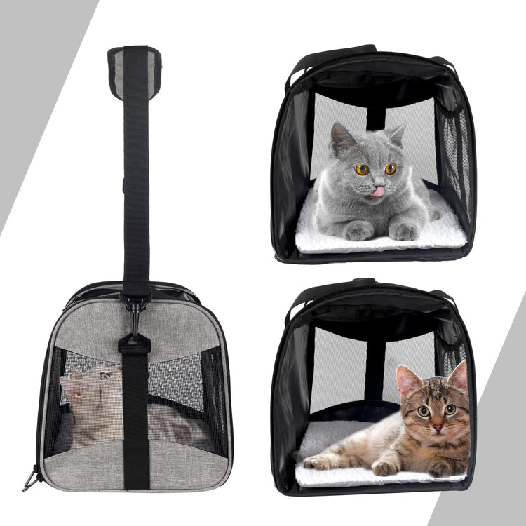 Cat Dog Carriers Soft-Sided Pet Carrier Large Cats for Medium Big Cat Small Dog Puppy up to 16lbs TSA Airline Approved Animal Collapsible Cat Carrier Carriers Travel Carrier Cat Bag (17x11x11)