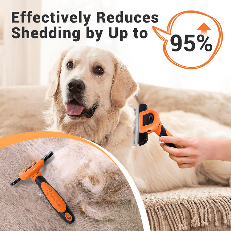 MIU COLOR Pet Grooming Brush, Deshedding Tool for Dogs & Cats, Effectively Reduces Shedding by up to 95% for Short Medium and Long Pet Hair, Purple