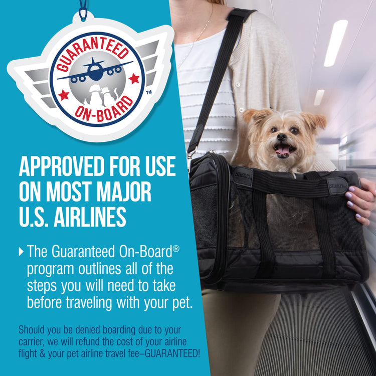 Sherpa Original Deluxe Travel Pet Carrier, Airline Approved - Black, Large