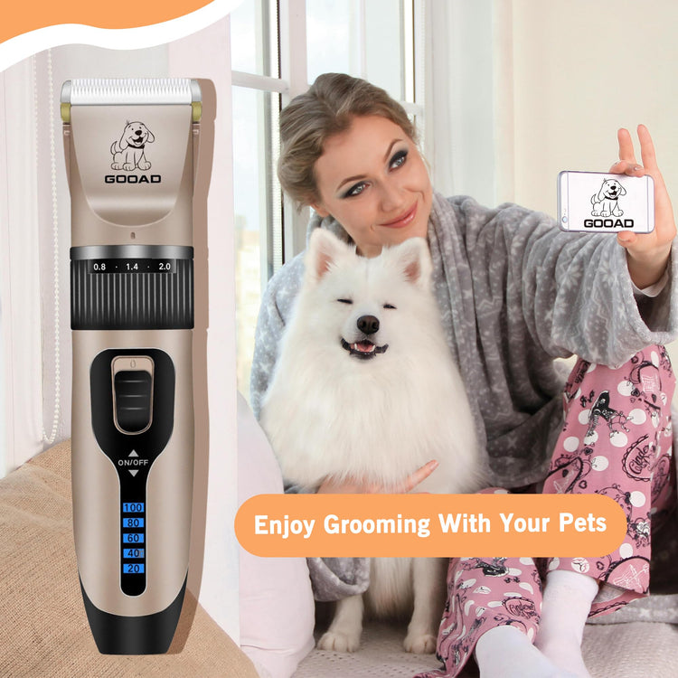 Dog Clippers for Grooming,Dog Grooming Kit for Heavy Thick Hair&Coats/Low Noise Rechargeable Cordless Hair Trimmer/Pet Shaver with Paw Trimmer for Small & Large Dogs Cats