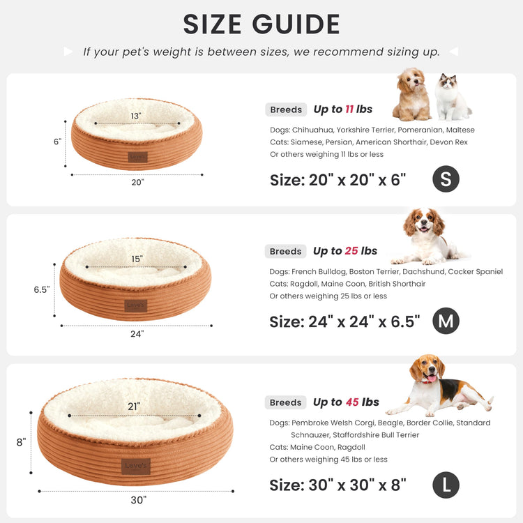Love's cabin Round Donut Cat and Dog Cushion Bed, 20in Bed for Cats or Small Dogs, Anti-Slip & Water-Resistant Bottom, Super Soft Durable Fabric Pet Beds, Washable Luxury Cat & Dog Bed Gray