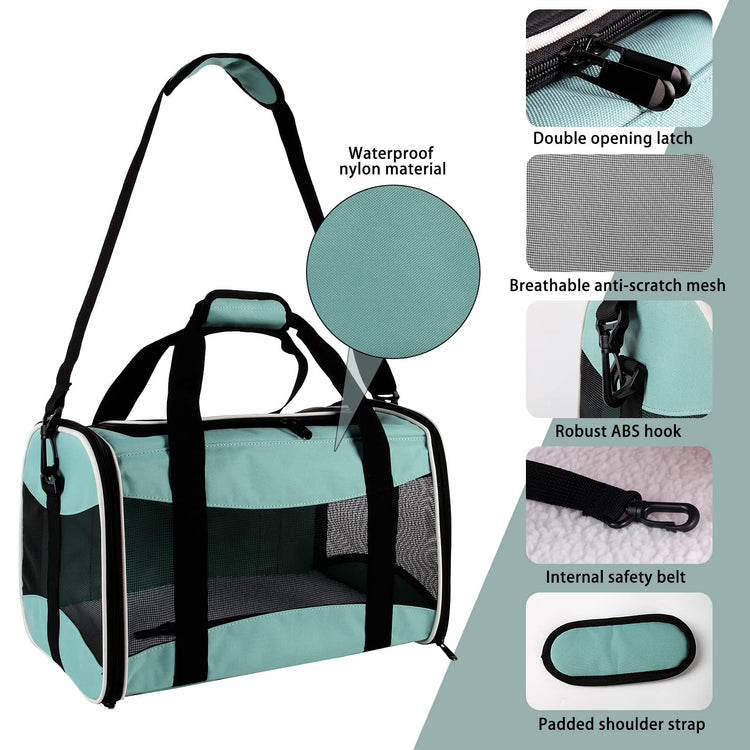 Cat Dog Carriers Soft-Sided Pet Carrier Large Cats for Medium Big Cat Small Dog Puppy up to 16lbs TSA Airline Approved Animal Collapsible Cat Carrier Carriers Travel Carrier Cat Bag (17x11x11)