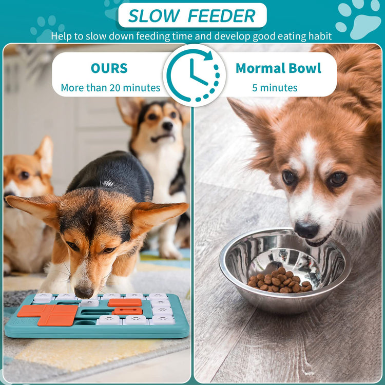 FOXMM Interactive Dog Treat Puzzle Toys for IQ Training & Mental Stimulating,Fun Slow Feeder,Large Medium Small Dogs Enrichment Toys with Squeak Design