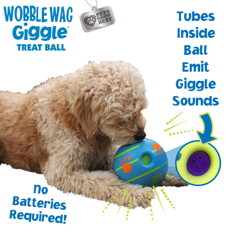Wobble Wag Giggle Ball, Interactive Dog Toy, Fun Giggle Sounds When Rolled or Shaken, Pets Know Best, As Seen On TV