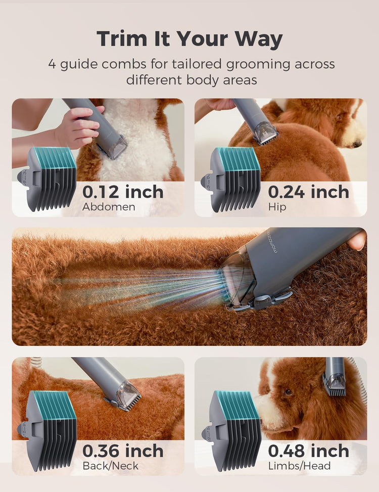 Dog Grooming Kit, FurEase Dog Grooming Vacuum with Dog Clippers for Grooming, 13000Pa Powerful Dog Vacuum for Shedding Grooming with 5 Pet Grooming Tools