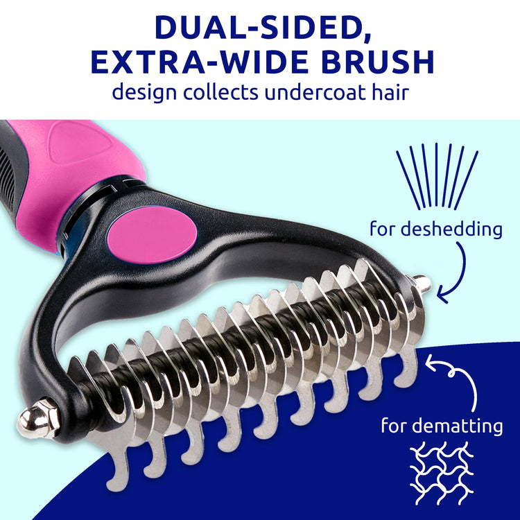 Pat Your Pet Deshedding Dog Brush For Shedding – Cat Brushes For Indoor Cats, Double-Sided Cat Brush Deshedding & Grooming Tool For Long Haired And Short Haired Dogs, Skin-Friendly