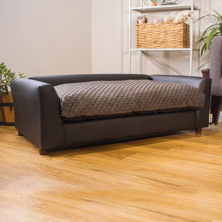 Keet Fluffy Deluxe Pet Bed Sofa Chocolate Small