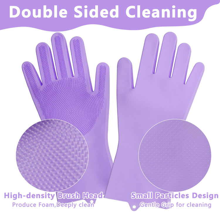 Pet Grooming Gloves—Dog Washing Gloves with High-Density Teeth, Dog Bath Scrubber with Enhanced Five Finger Design, Silicone Gloves for Dogs and Cats Bathing, Massage (Blue)
