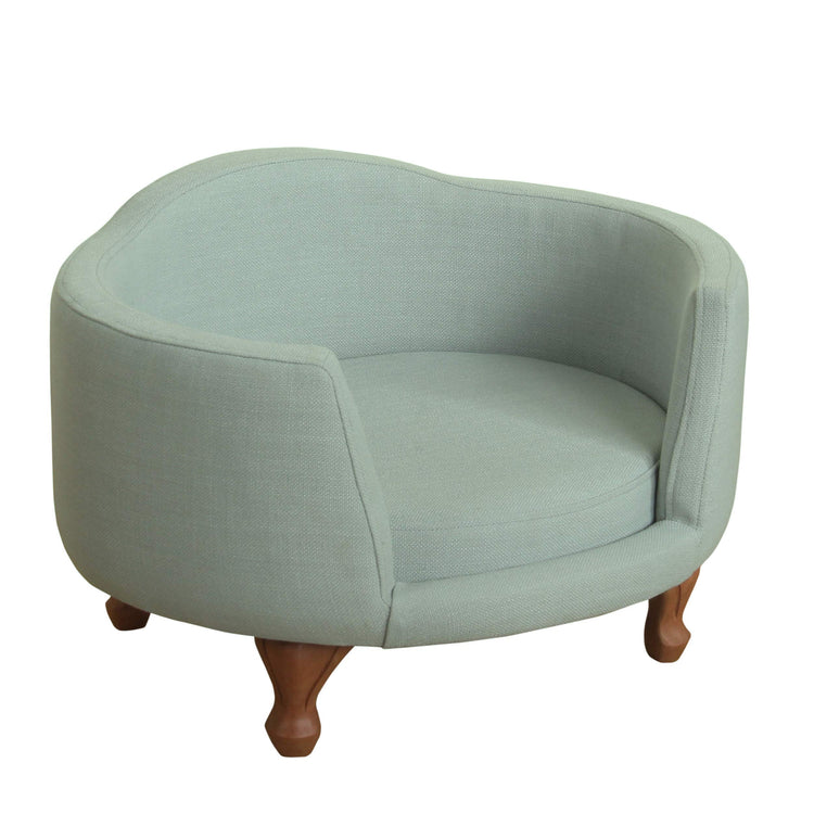 Homepop Home Decor | Upholstered Curved Pet Bed | Luxury Cat & Dog Beds & Furniture | Round Pet Bed created with Stain Resistant Fabric, Light Green
