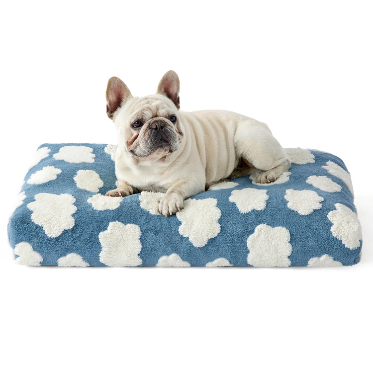 LE SURE Dog Beds Medium Size-Thick Shredded Chopped Foam Pet Bed as Gift for Indoor with Removable Cover, Cute Modern Fuzzy Plush & Anti Slip Bottom, Green