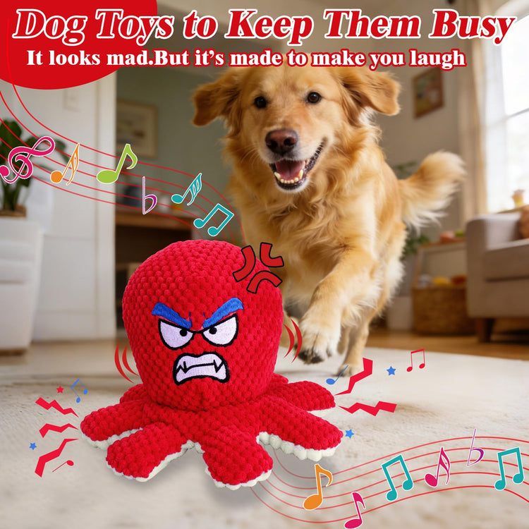 Mity rain Interactive Dog Toys with Thicken Plush, Moving Dog Toy with Recording Mode Shaking & Singing Mode Bouncing, Funny Ball Jumping to Keep Them Busy & Chase, Rechargeable (Octopus)