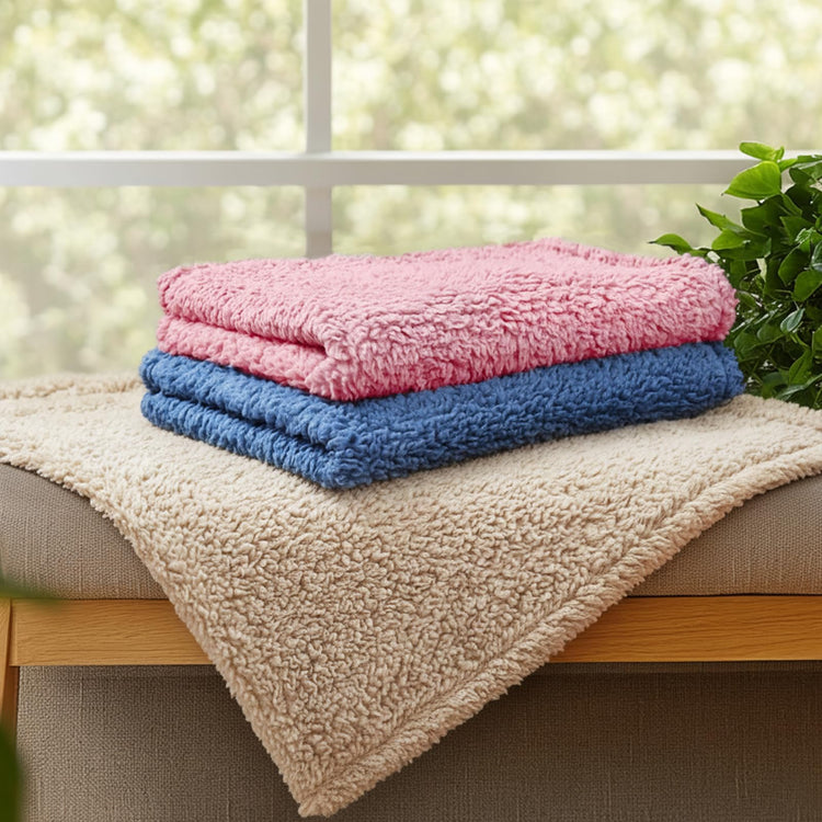 1 Pack 3 Calming Blankets Fluffy Premium Fleece Pet Blanket Soft Sherpa Throw for Dog Puppy Cat Beige Small (23" x16'')