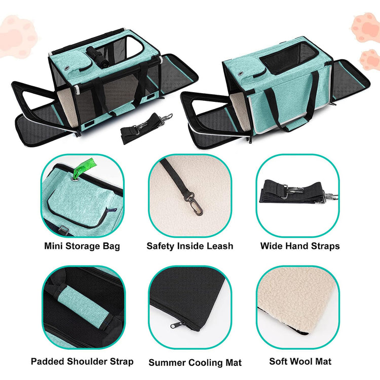GAPZER Pet Carrier for Large Cats, Soft-Sided Cat Carrier for Medium Big Cats and Puppy up to 20lbs, Washable Dog Carrier Privacy Protection for Home Outdoor Travel