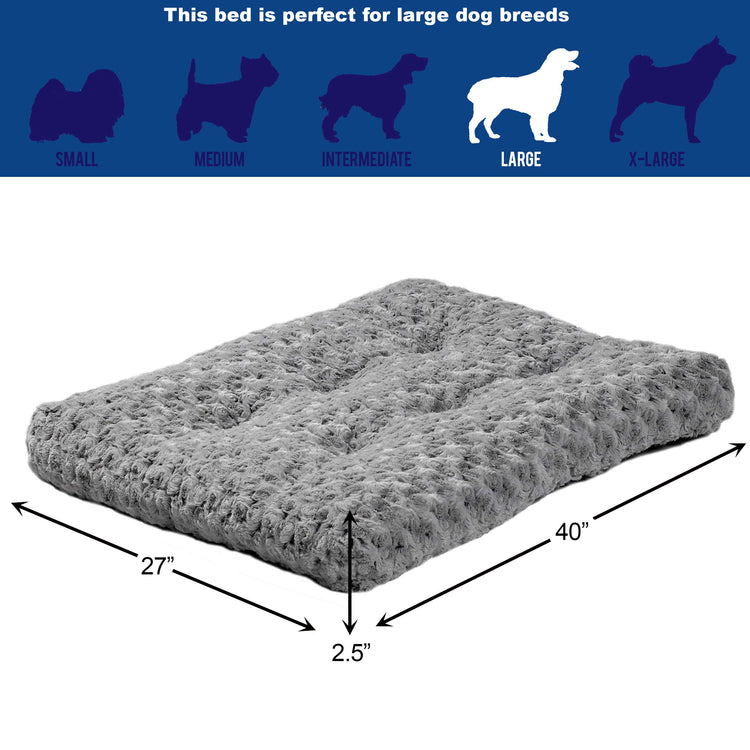 MidWest Homes for Pets XXS QuietTime Deluxe Gray Ombré Swirl Plush Pet Bed, Machine Washable, Non-Skid Bottom, Soft Crate Mat for 18-inch Crates
