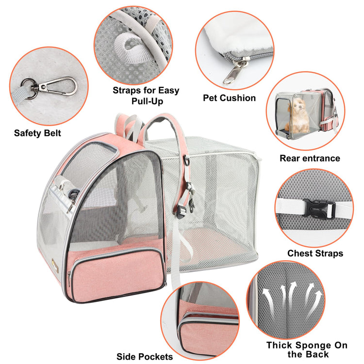 Texsens Innovative Traveler Bubble Backpack Pet Carriers for Cats and Dogs (Black)