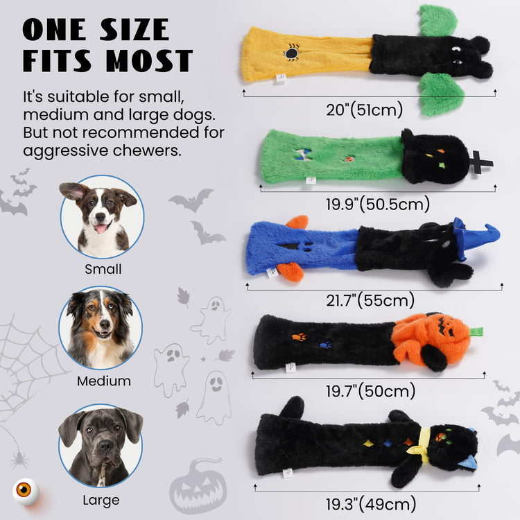 Nocciola Dog Squeaky Toys, 5 PCS Crinkle Plush Dog Toys, No Stuffing Dog Toys for Small Medium Large Dogs, Stuffless Puppy Toys for Boredom