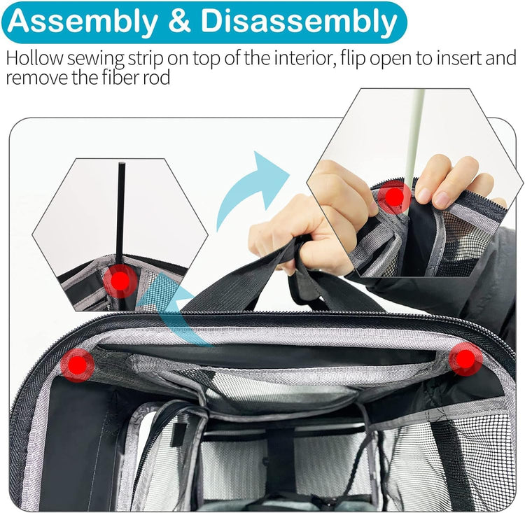 Wakytu Airline Approved Pet Carrier, TSA Approved Soft Sided Travel Bag for Small Dogs and Cats, 5 Mesh Windows & Padded Shoulder Strap for Plane Underseat, 17.7"x11"x8.3"