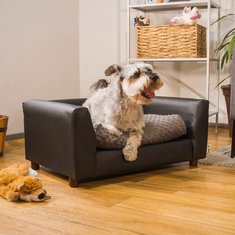 Keet Fluffy Deluxe Pet Bed Sofa Chocolate Small