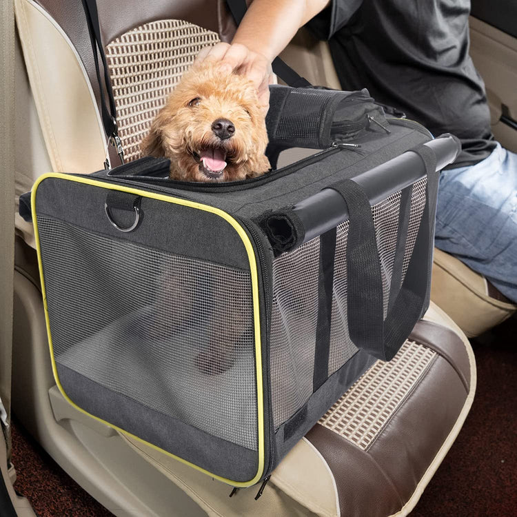 GAPZER Pet Carrier for Large Cats, Soft-Sided Cat Carrier for Medium Big Cats and Puppy up to 20lbs, Washable Dog Carrier Privacy Protection for Home Outdoor Travel