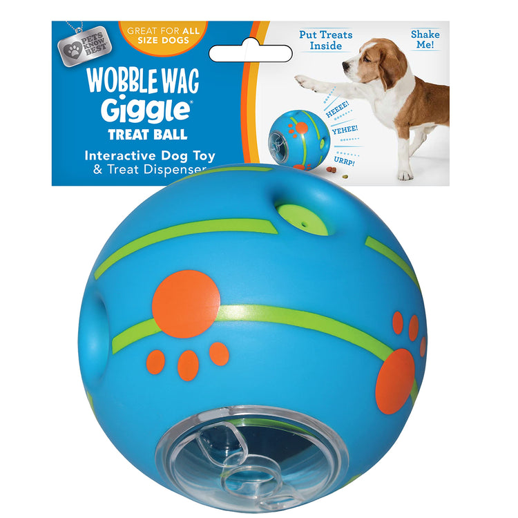 Wobble Wag Giggle Ball, Interactive Dog Toy, Fun Giggle Sounds When Rolled or Shaken, Pets Know Best, As Seen On TV