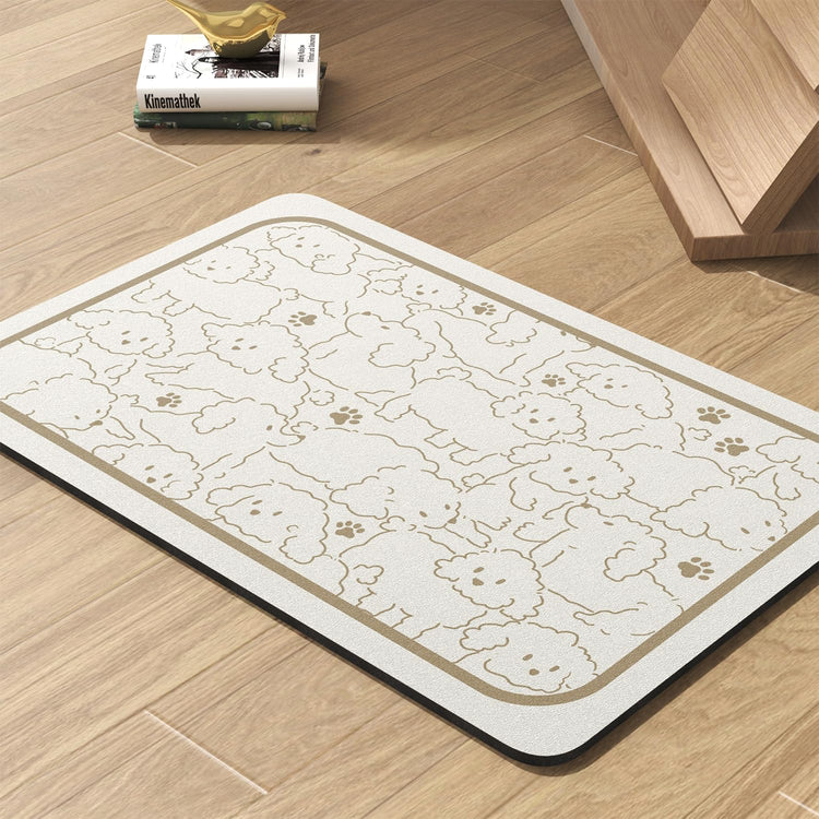 PADOOR Pet Feeding Mat-Absorbent Dog Mat for Food and Water Bowl-No Stains Easy Clean Dog Food Mat-Quick Dry Water Dispenser-Puppy Supplies Accessories