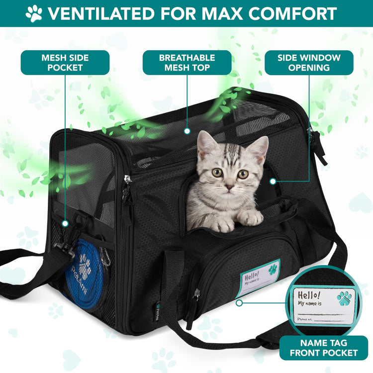 PetAmi Airline Approved Pet Carrier for Cats & Small Dogs, Soft Sided TSA Travel Carrier Bag with Sherpa Bed, Breathable Mesh Ventilation, Collapsible Bowl, Fits Under Seat, Up to 18 lbs, Small Pink