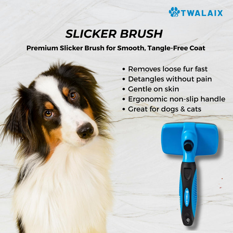 8 in 1 Pet Grooming Kit for Dogs & Cats – Deshedding Brush, Undercoat Rake, Slicker Brush, Nail Clipper, Scissors & Bath Brush for All Coat Types