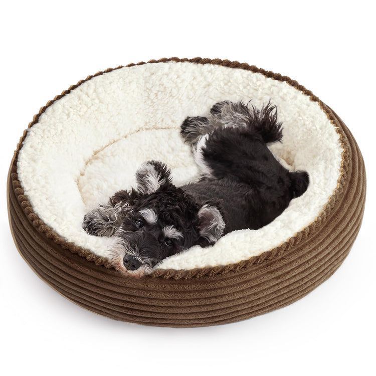 Love's cabin Round Donut Cat and Dog Cushion Bed, 20in Bed for Cats or Small Dogs, Anti-Slip & Water-Resistant Bottom, Super Soft Durable Fabric Pet Beds, Washable Luxury Cat & Dog Bed Gray