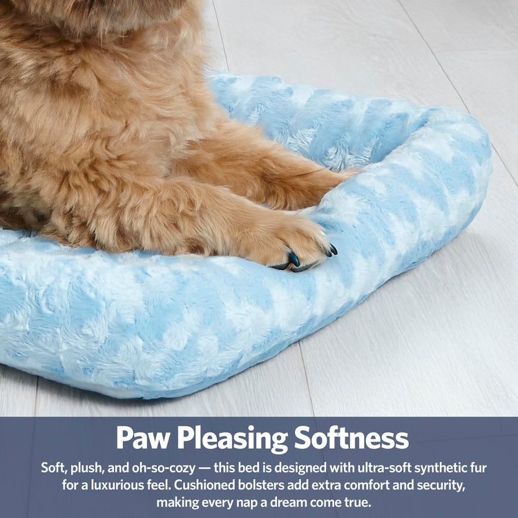 MidWest Homes for Pets QuietTime Fashion XXS Dog Bed - Pink Faux Fur Bolster, Ultra-Soft and Machine Washable, Fits 18-Inch Crates and Carriers, for Small Dogs and Cats