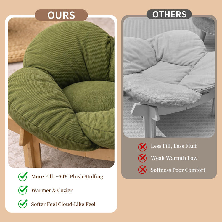 Elevated Wooden Cat Bed with Fluffy Removable Cushion, Modern Petal Shaped Cat Couch Sofa for Indoor Cats Small Dogs 40lbs Capacity Easy to Assemble (White)