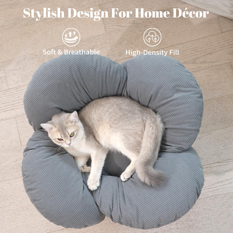 CHEERHOME PETS Elevated Cat Bed Wooden with Cushion Fluffy Pet Couch Sofa for Indoor Cats Raised Kitty Lounge Chair Suitable for Puppy, Cat Furniture(Pink)