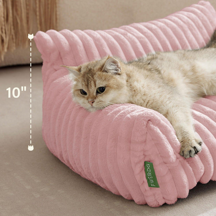 Cute Couch Bed for Pets, Supportive Cat Sofa for Indoor Cats, Small Dog Sofa Bed for Small Dogs, Grey, 24 inches