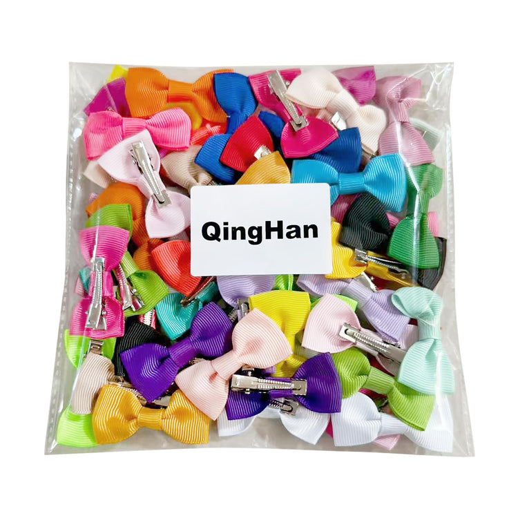 QingHan Dog Hair Bows Small Puppy Clips for Pet Grooming Accessories Doggy Gifts 60Pcs (30 Pairs)