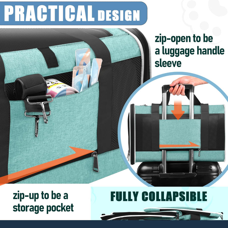 GAPZER Small Dog Carrier Cage Soft Chihuahua / Softshell Big Cat Carrier Maine Coon / Pet Taxi Carrying Bag over 25lbs / Top Loader Travel Kennel Brown