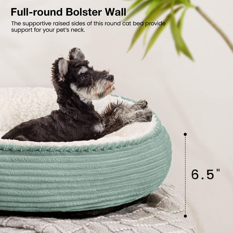 Love's cabin Round Donut Cat and Dog Cushion Bed, 20in Bed for Cats or Small Dogs, Anti-Slip & Water-Resistant Bottom, Super Soft Durable Fabric Pet Beds, Washable Luxury Cat & Dog Bed Gray