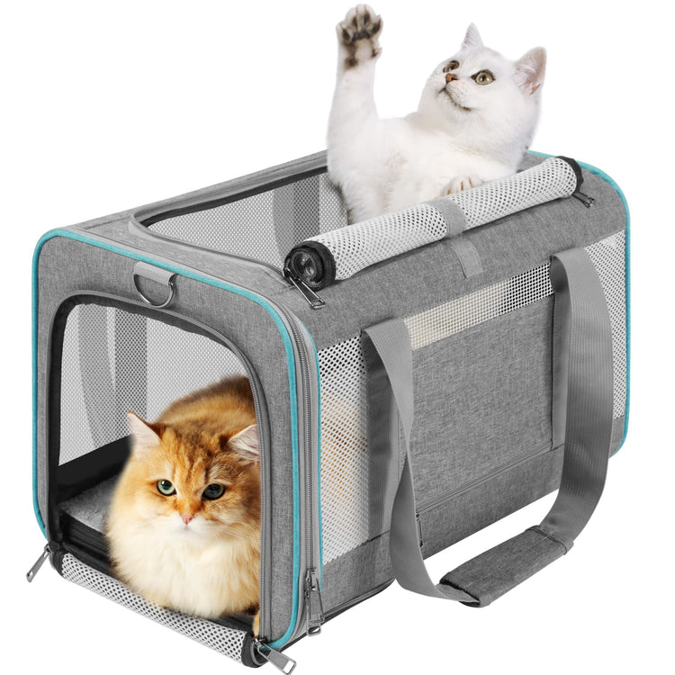 GAPZER Small Dog Carrier Cage Soft Chihuahua / Softshell Big Cat Carrier Maine Coon / Pet Taxi Carrying Bag over 25lbs / Top Loader Travel Kennel Brown