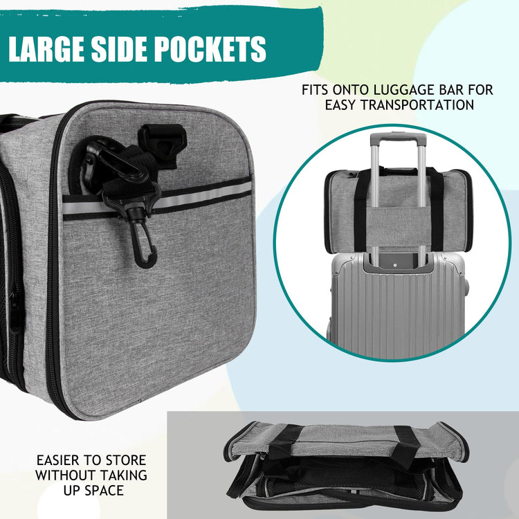 Cat, Dog Carrier for Small Medium Pet Carriers Up to15Lbs, Cats Carrier Soft- Sided Puppy Dogs Bag Portable Foldable Airline Approved Carrier Travel (Green 18 * 11 * 11)