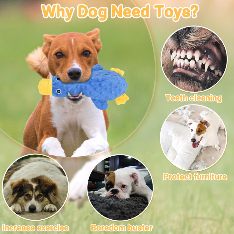 LECHONG 5 Pack Tough Dog Toys Stuffed Squeaky Dog Toys Assortment Plush Animal Dog Toy Value Bundle Puppy Pet Dog Toys for Small Medium Large Dogs