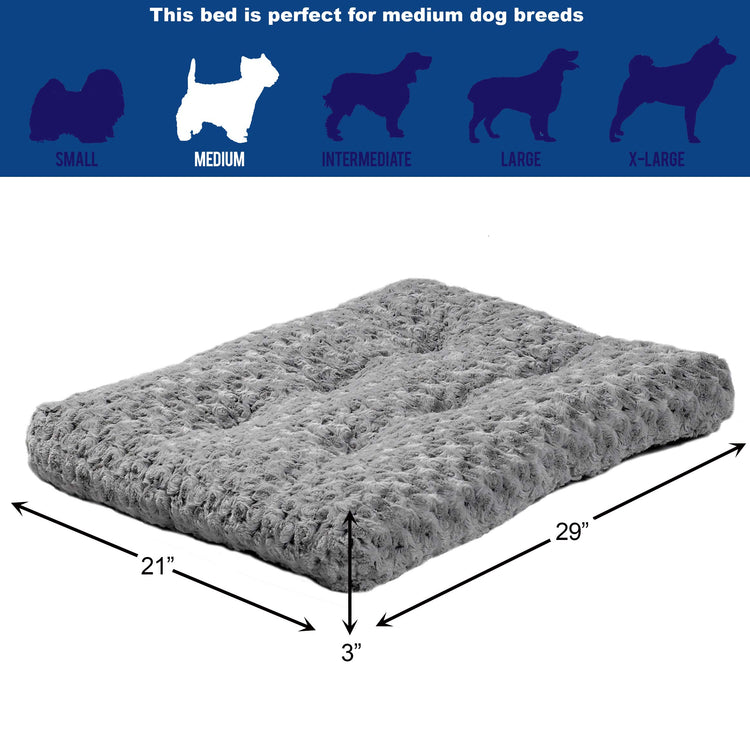 MidWest Homes for Pets XXS QuietTime Deluxe Gray Ombré Swirl Plush Pet Bed, Machine Washable, Non-Skid Bottom, Soft Crate Mat for 18-inch Crates