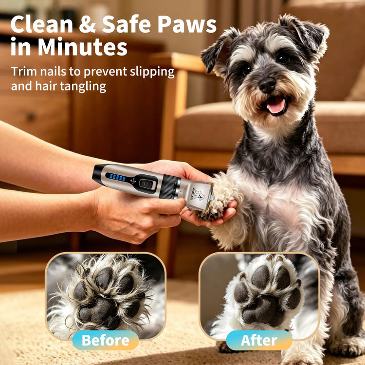 Dog Clippers for Grooming,Dog Grooming Kit for Heavy Thick Hair&Coats/Low Noise Rechargeable Cordless Hair Trimmer/Pet Shaver with Paw Trimmer for Small & Large Dogs Cats