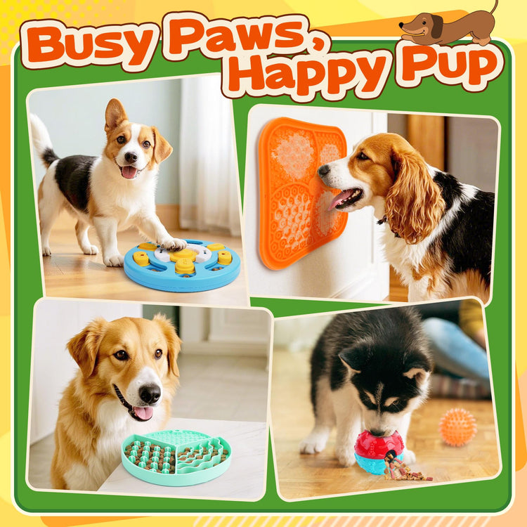 Forfon 9 Pack All-Around Dog Puzzle Toy Set -Mentally Stimulating Dog Enrichment Toys for Small to Medium Smart Dogs, Includes Dog Lick Mat with Suction Cups