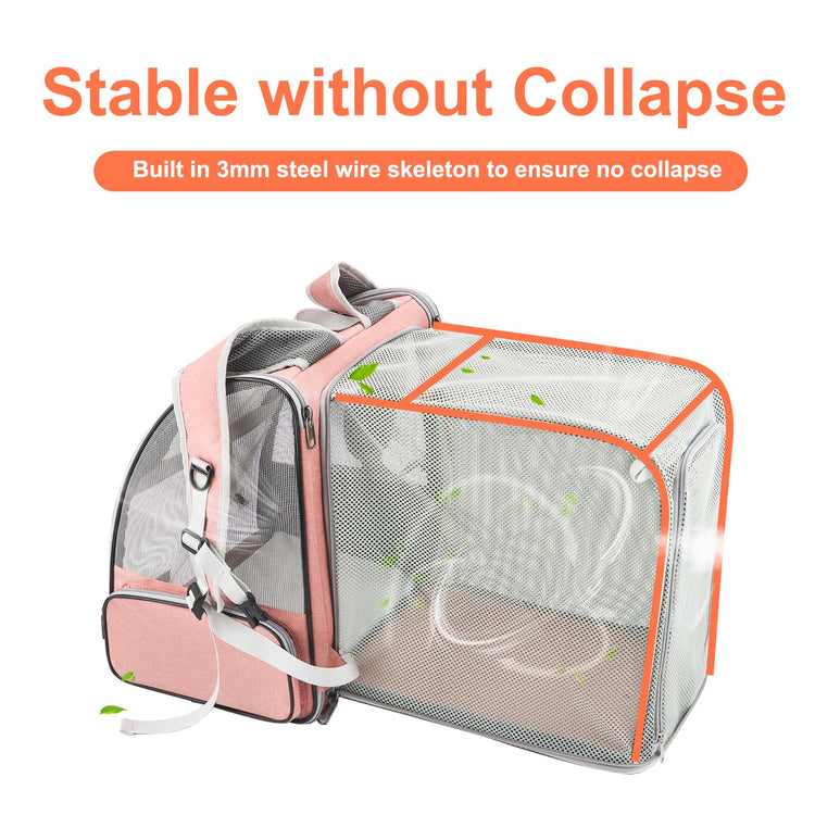 Texsens Innovative Traveler Bubble Backpack Pet Carriers for Cats and Dogs (Black)