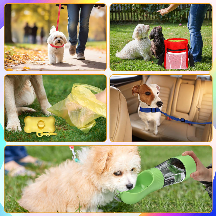 Abbylike 50 Pcs Puppy Supplies Starter Kit for Small Dogs Puppy Essentials Includes Leash, Bowls, Teeth Brushes, Water Bottle, and More Accessories for Dogs Pet Day Welcome Gift(Purple)