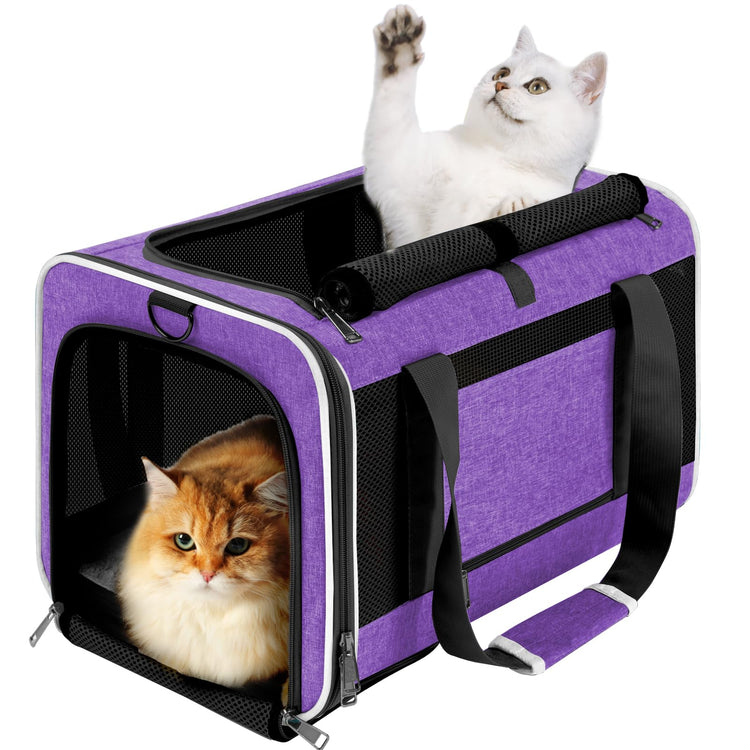 GAPZER Small Dog Carrier Cage Soft Chihuahua / Softshell Big Cat Carrier Maine Coon / Pet Taxi Carrying Bag over 25lbs / Top Loader Travel Kennel Brown