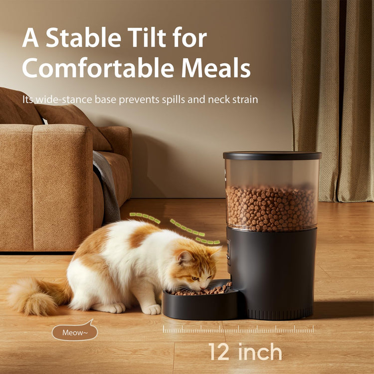 IMIPAW Automatic Cat Feeders, Timed Cat Dry Food Dispenser with Desiccant Bag, Dual Power Supply, Programmable Portion Size, 6 Meals, 20 Portions Per Day, Auto Pet Feeder for Cats and Small Dog, White