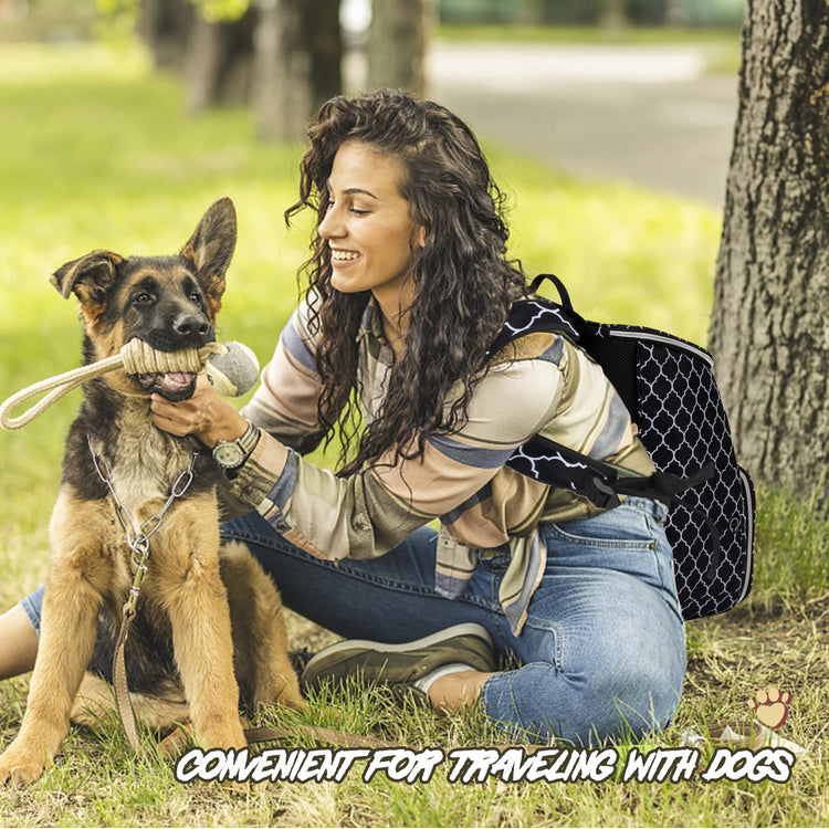 BAGLHER丨Dog Travel Bag Backpack, Airline Approved Pet Supplies Backpack, Dog Travel Bag with 2 Silicone Collapsible Bowls and 2 Food Baskets, Black