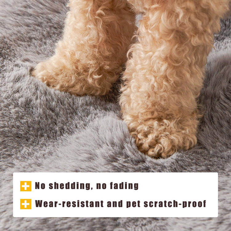 Calming Dog Bed for Couch, 29.5 x 29.5 inch, Non-Slip Luxurious Dog Sofa Mat for Furniture Protector, Perfect for Small, Medium Dogs and Cats (Khaki)