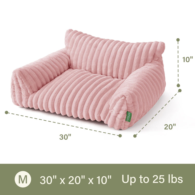 Cute Couch Bed for Pets, Supportive Cat Sofa for Indoor Cats, Small Dog Sofa Bed for Small Dogs, Grey, 24 inches